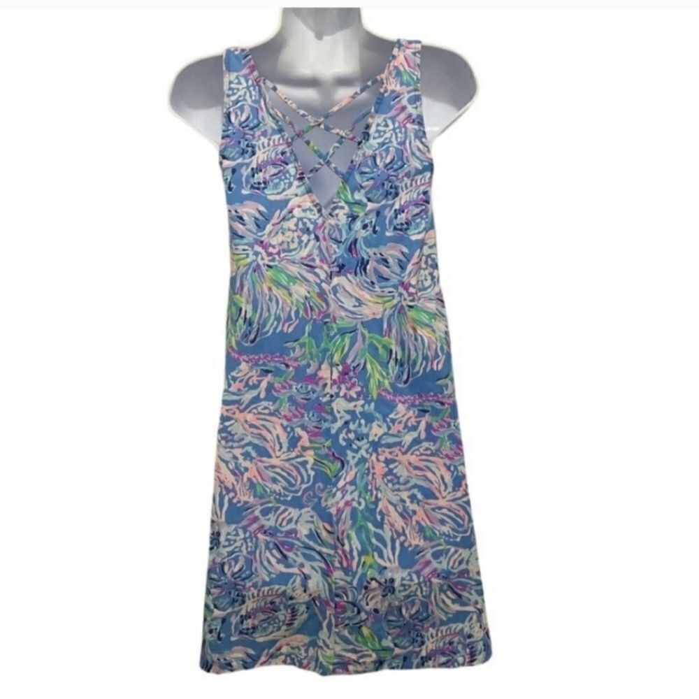 Lilly Pulitzer Blue Slip Dress Marine Life Size XXS - Picture 5 of 5